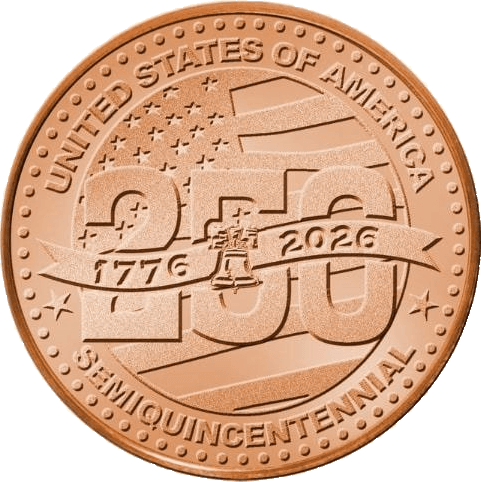 America 250 Semiquincentennial 5 oz Copper Round β front