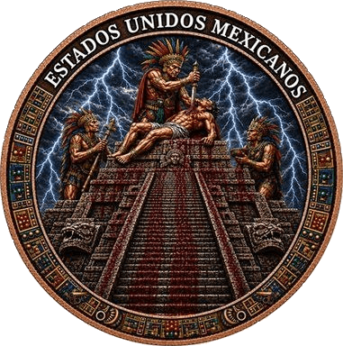 Aztec Sacrifice 5 AVDP oz Copper Round β front