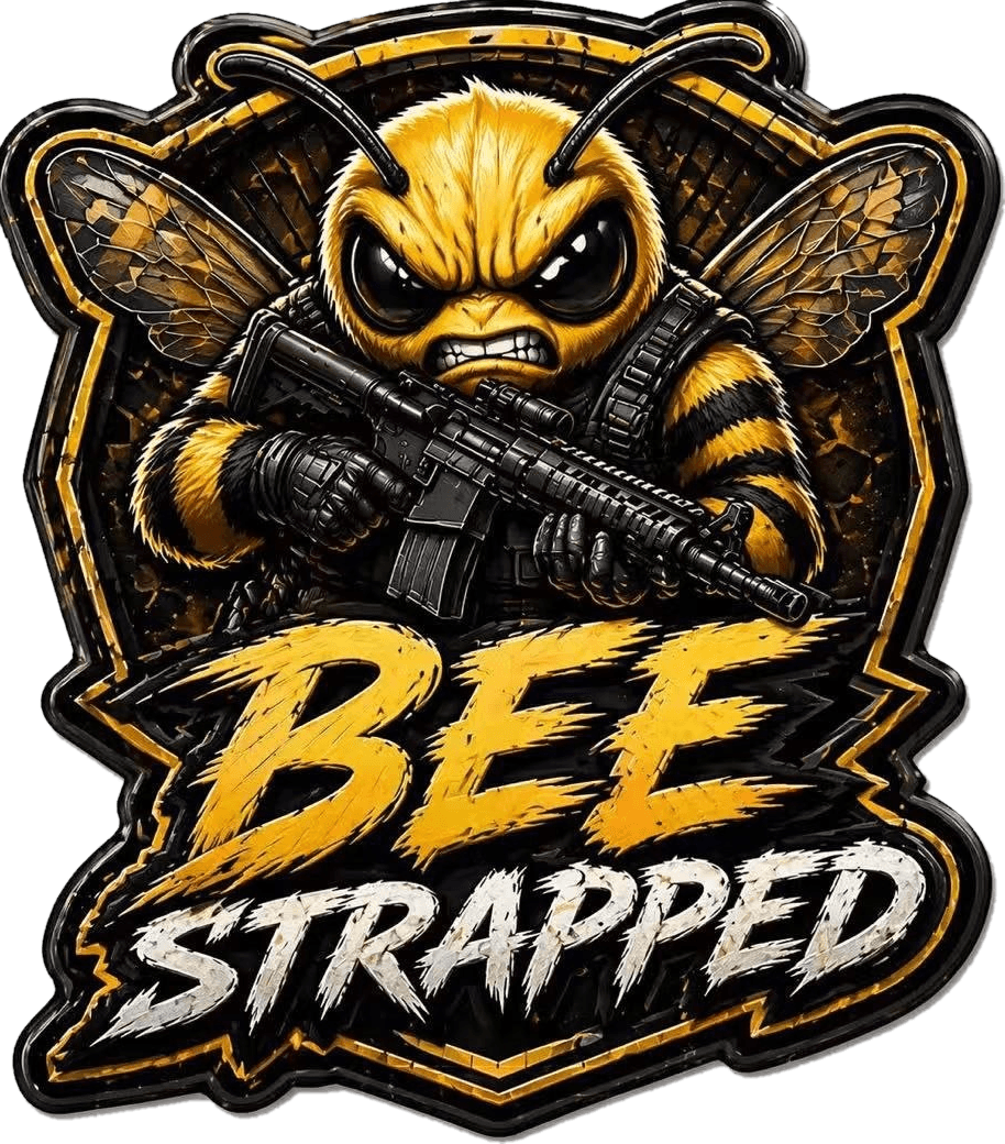 Bee Strapped 1 oz Copper β Shaped Round β front