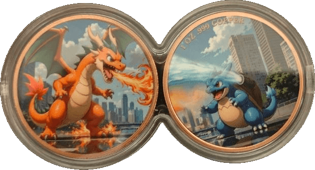 Charizard & Blastoise 2 oz Colorized Copper Set β Infinity Capsule