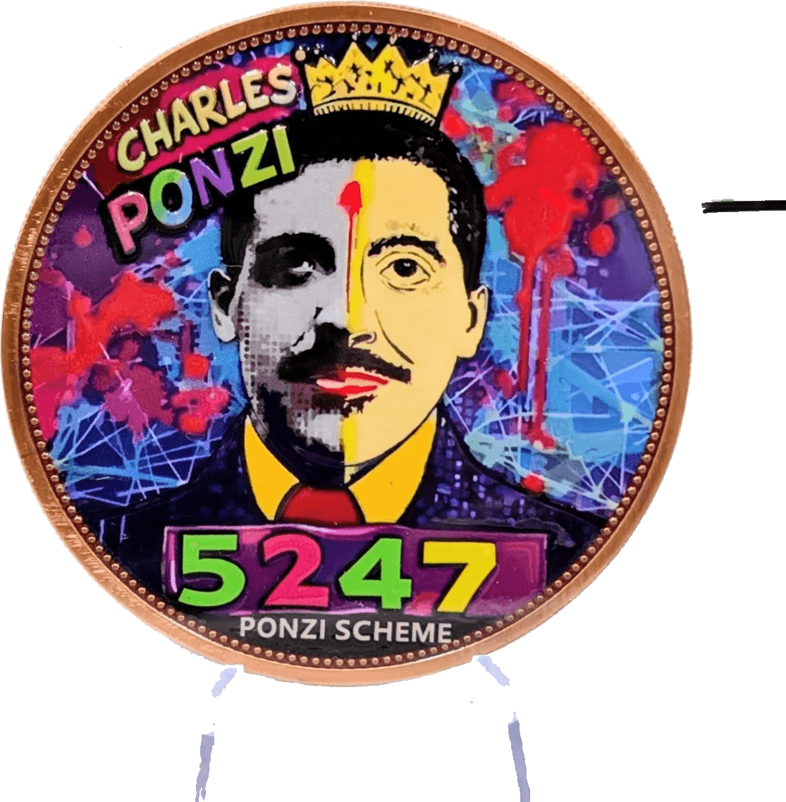 Charles Ponzi 5 oz Colorized Copper Round