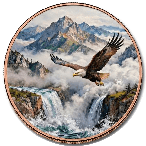 5 AVDP oz Copper Round β Eagle & Mountain β front