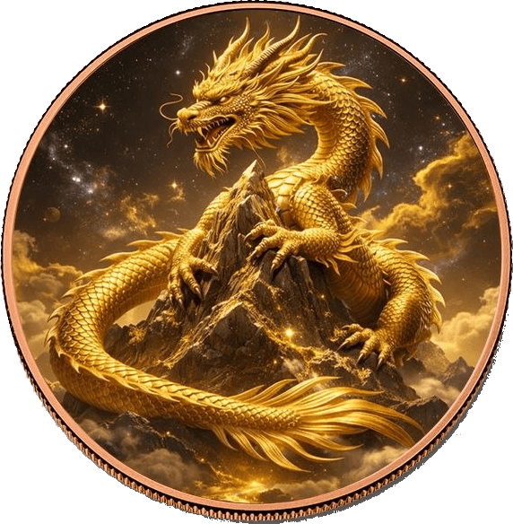 Golden Dragon 5 oz Colorized Round β front