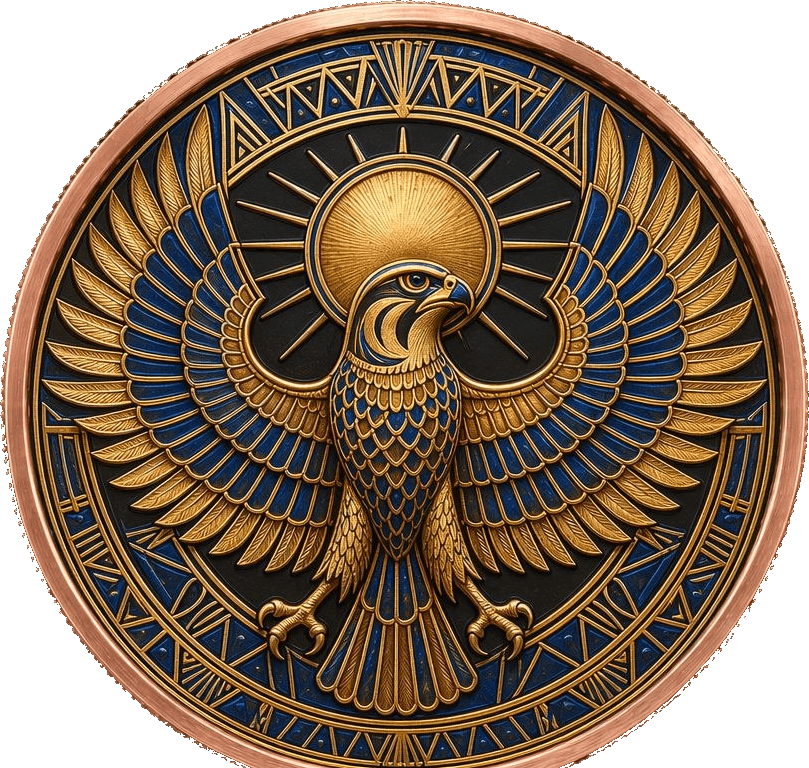 Egyptian Falcon 5 AVDP oz Copper Round β front