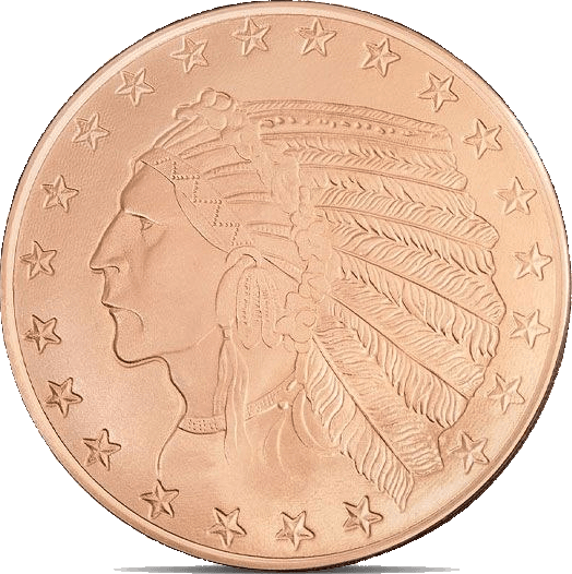 Indian Head 5 oz Copper Round β front