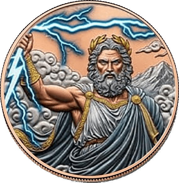 Liberia Zeus 5 oz Colorized Copper Round β front