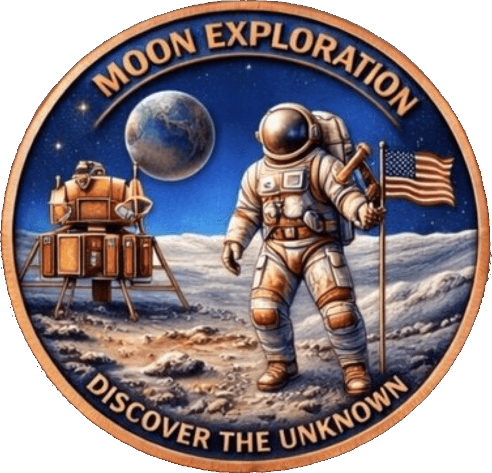 Moon Exploration 5 AVDP oz Copper Round β front