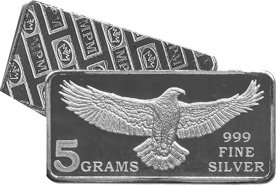 MPM 5 Gram .999 Fine Silver Hand-Poured Eagle Bar
