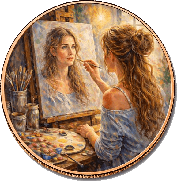 Painter's Reflection 5 AVDP oz Copper Round β front