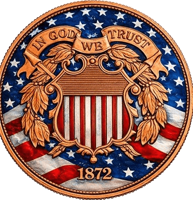 1872 Two-Cent Shield Peace Round β front