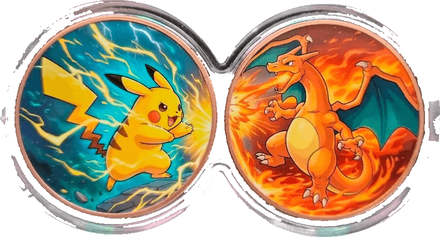 Pikachu & Charizard 2 oz Colorized Copper Set β Infinity Capsule