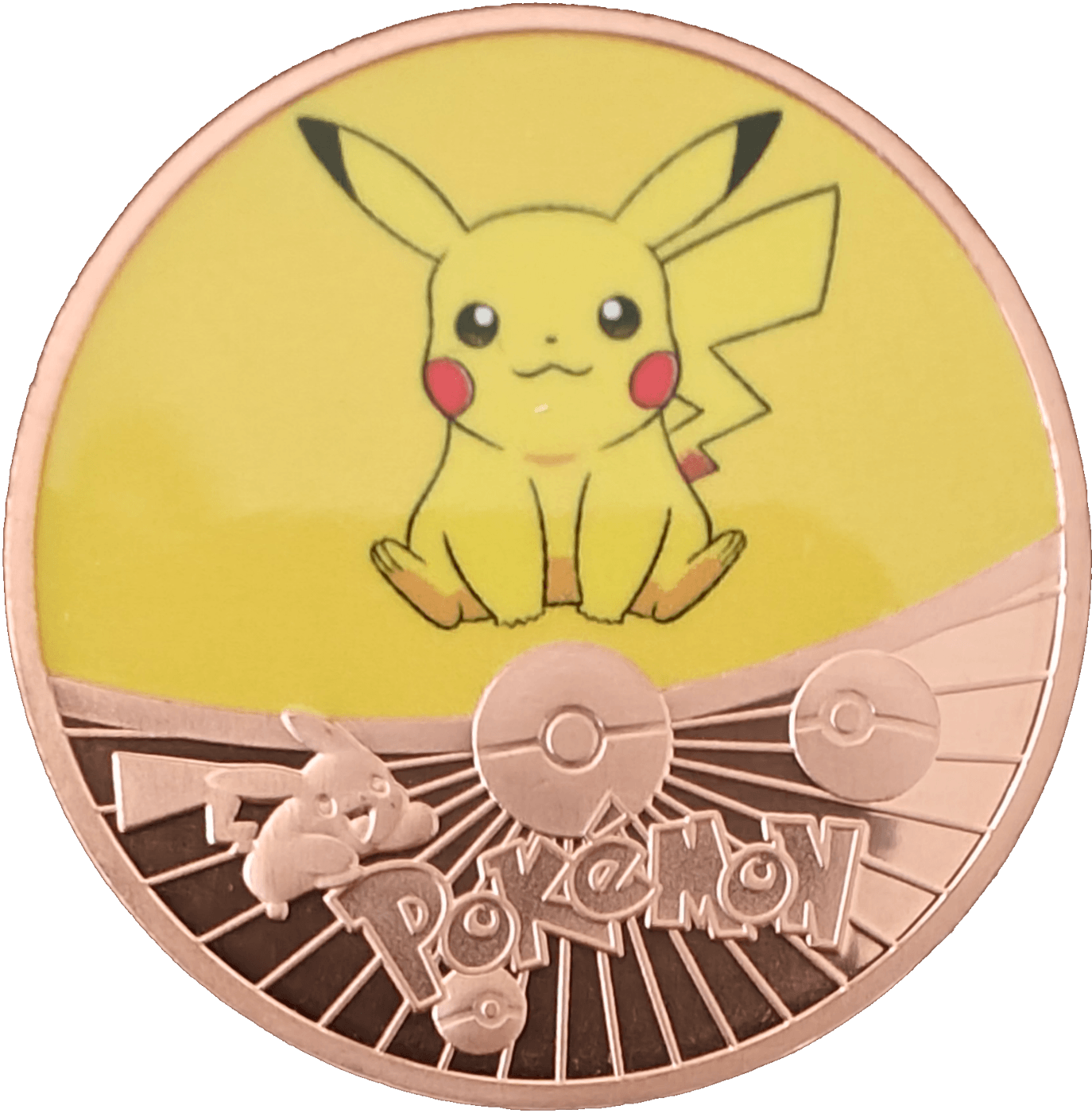 Pikachu 1 AVDP oz Colorized Copper Round β front