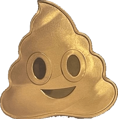 Poop Emoji 1 oz Copper β Shaped Round β front