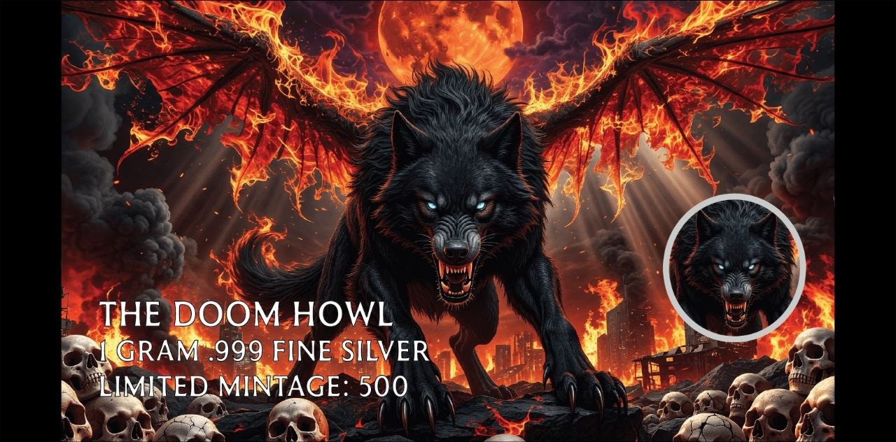 The Doom Howl 1g .999 Silver β HayleyBug Mint β front