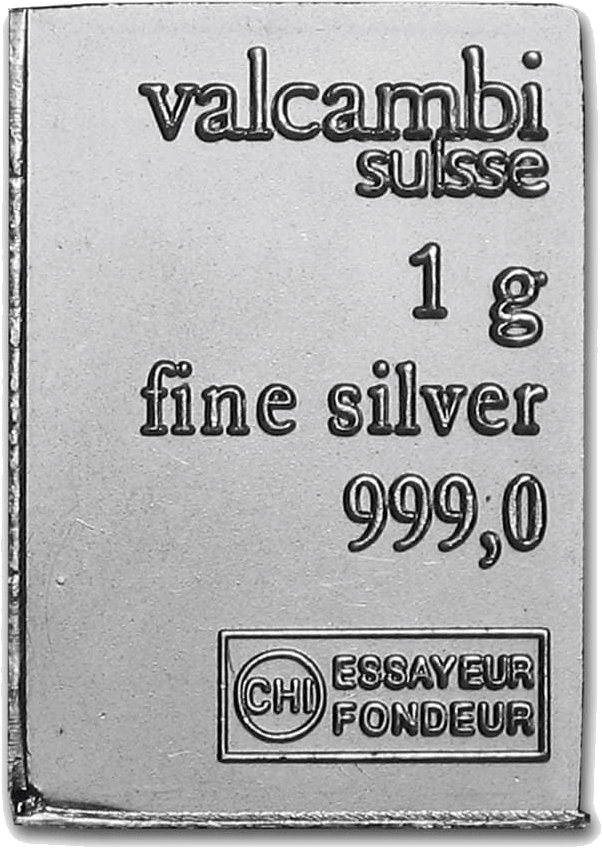 Valcambi Suisse 1g .999 Fine Silver Bar β front