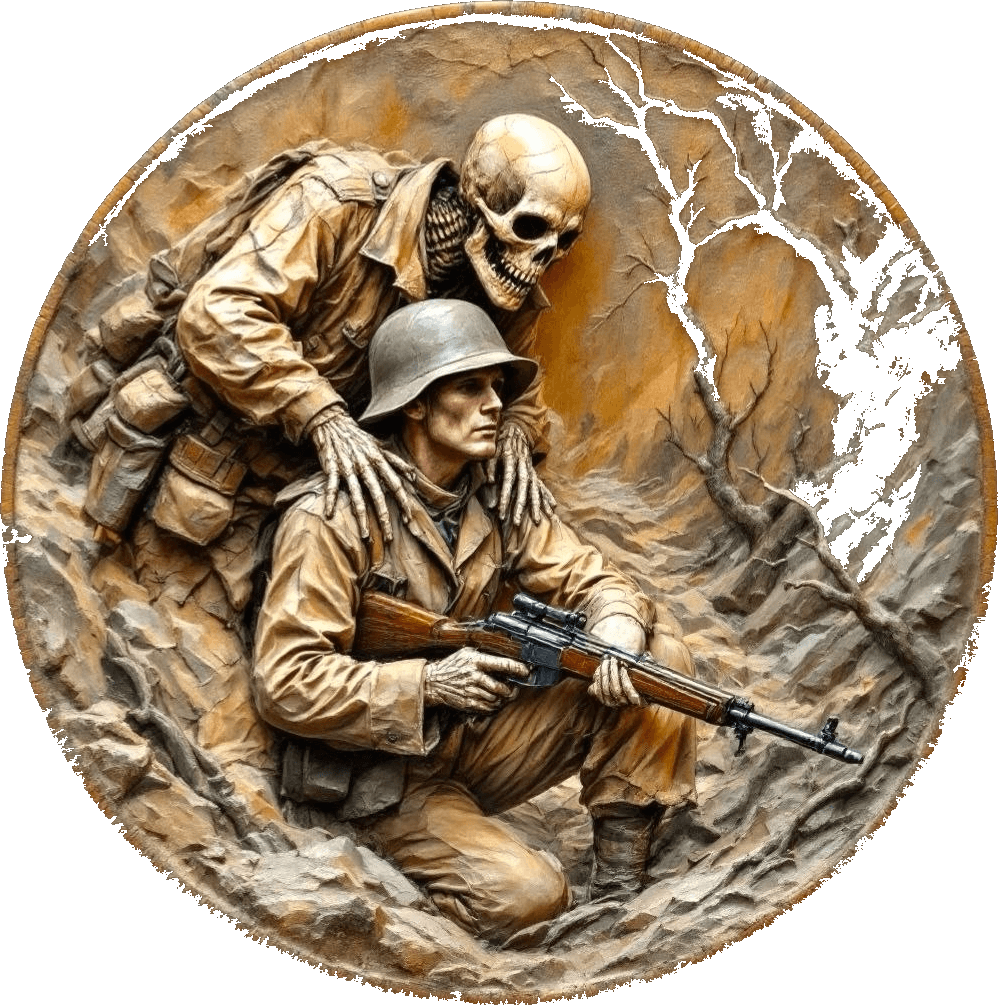 Warmonger 5 oz Copper Round β front