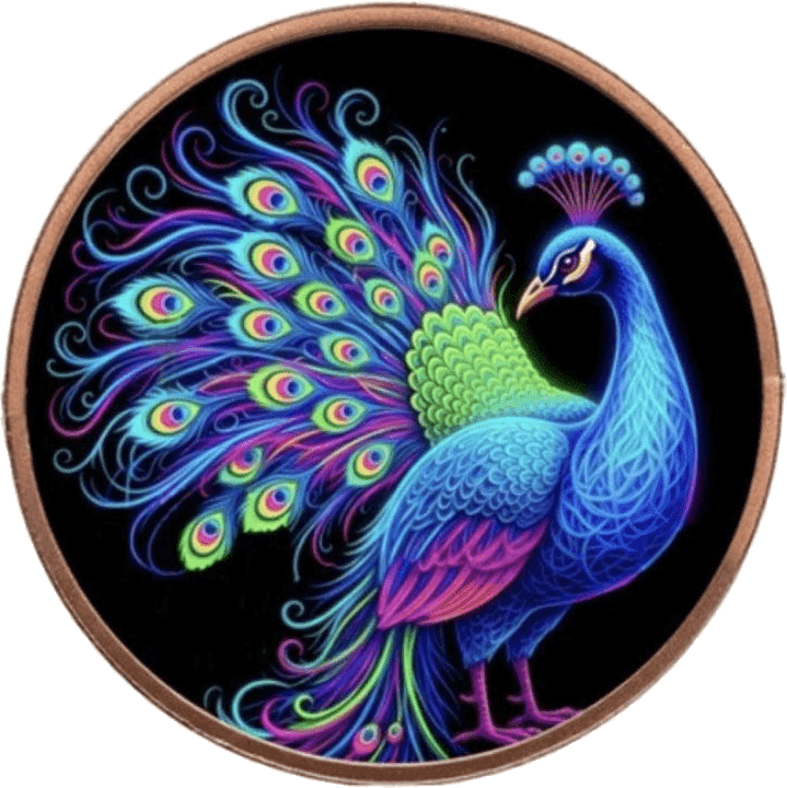 Peacock 5 AVDP oz Colorized Copper Round β Limited to 5,000 β front