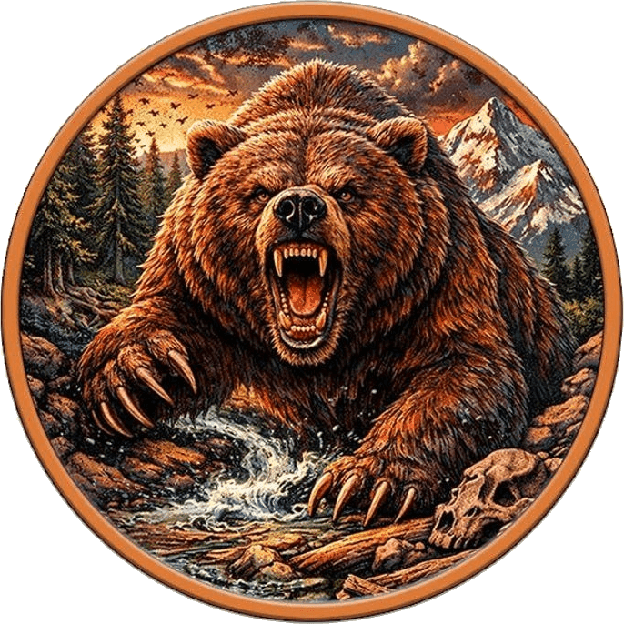 Grizzly Bear 5 AVDP oz Colorized Copper Round β front